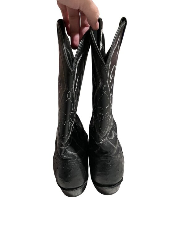 Vintage Larry Mahan Full Quill Ostrich Western Cowboy Boots Size 12 Made In Texa main image 10